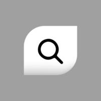 Magnifying glass or search icon, flat graphic on isolated background. vector