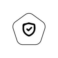 Shield check mark icon. Protection approve sign. Safe icon vector