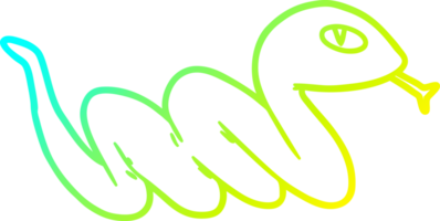 cold gradient line drawing of a cartoon slithering snake png