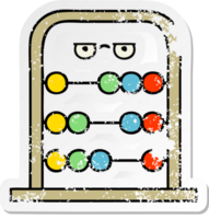distressed sticker of a cute cartoon abacus png