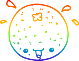 arco Iris gradiente linha desenhando do uma desenho animado laranja png