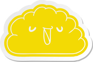 autocollant de dessin animé kawaii nuage de pluie météo png