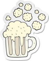 sticker of a cartoon foamy beer png