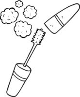 hand drawn black and white cartoon mascara png