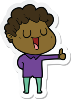 sticker of a laughing cartoon man giving thumbs up sign png