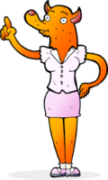 cartoon fox woman with idea png