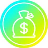 sack of money circular icon with cool gradient finish png