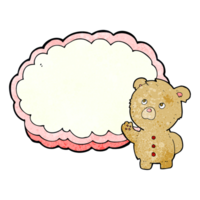 Cartoon-Teddybär mit Textraumwolke png