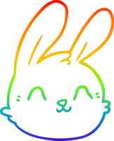 regenboog helling lijn tekening van een tekenfilm konijn gezicht png