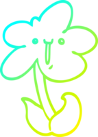 frio gradiente linha desenhando do uma desenho animado flor png