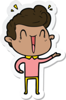 sticker of a cartoon excited man png