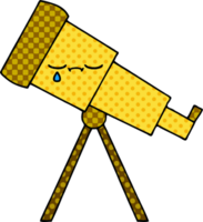 comic book style cartoon of a telescope png