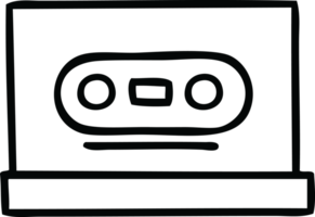 line drawing cartoon of a retro cassette png