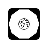 World planet icon outline style vector