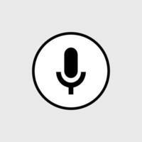 Record Microphone icon. The symbol microphone for web site. Illustration retro microphone for mobile apps. Pictogram Microphone. Minimalist icon. Sound concept icon vector