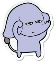 sticker of a annoyed cartoon elephant png