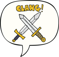 cartoon sword fight with speech bubble png