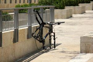 Fence in a city park in Israel. photo