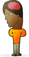 cartoon man with big brain png