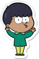 sticker of a cartoon curious boy png