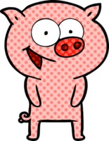 fröhlicher Schweine-Cartoon png