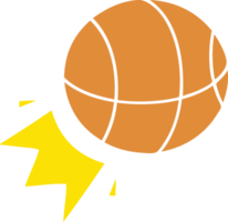 flat color retro cartoon of a basket ball png