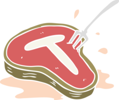 piatto colore stile cartone animato bistecca png