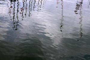 The color of water in the Mediterranean Sea in shallow water. Natural abstract background. photo