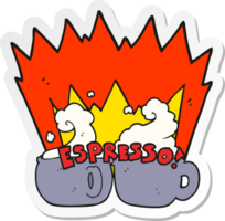 sticker of a cartoon espresso png