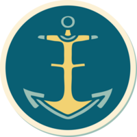 sticker of tattoo in traditional style of an anchor png