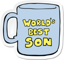 sticker of a worlds best son mug png
