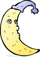 cartone animato luna assonnata png