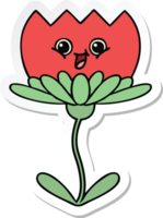 pegatina de una linda flor de dibujos animados png