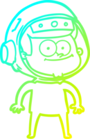 frio gradiente linha desenhando do uma feliz astronauta desenho animado png