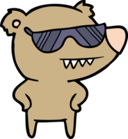 sunglasses bear cartoon with hands on hips png