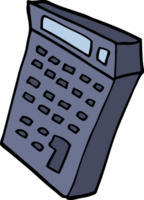 calculatrice de dessin animé de style doodle dessiné à la main png