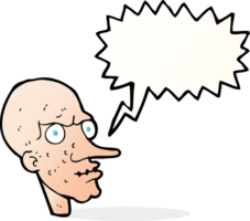 cartoon evil old man with speech bubble png