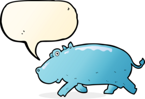 cartoon hippopotamus with speech bubble png