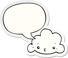 cute cartoon cloud with speech bubble sticker png