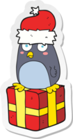 adesivo di un cartone animato pinguino di Natale png