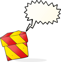 Hand gezeichnet Rede Blase Karikatur Geschenk Box png