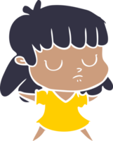 mujer indiferente de dibujos animados de estilo de color plano png