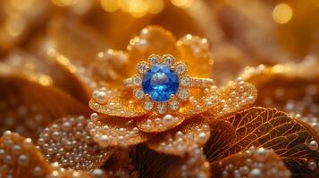 azul zafiro anillo foto