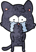 desenho animado gato chorando png