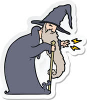 sticker of a cartoon wizard png