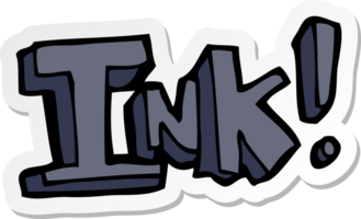 sticker of a ink cartoon png