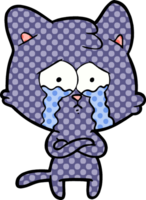 desenho animado gato chorando png