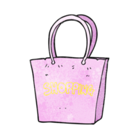 hand textured cartoon shopping bag png