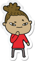 sticker of a cartoon woman png