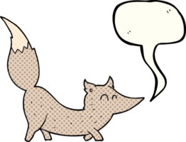 hand drawn comic book speech bubble cartoon little wolf png